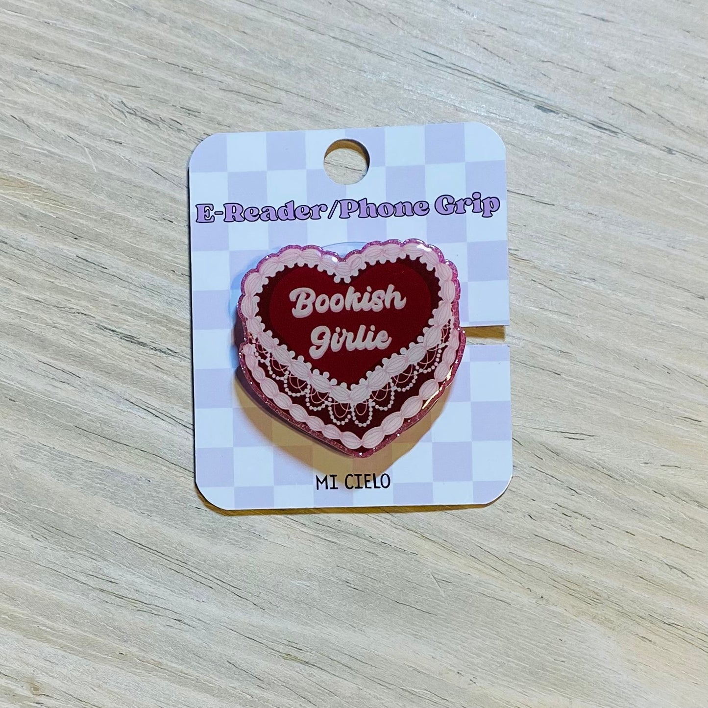 Bookish Girlie E-Reader, Phone Grip for all Devices - Magnetic or Adhesive