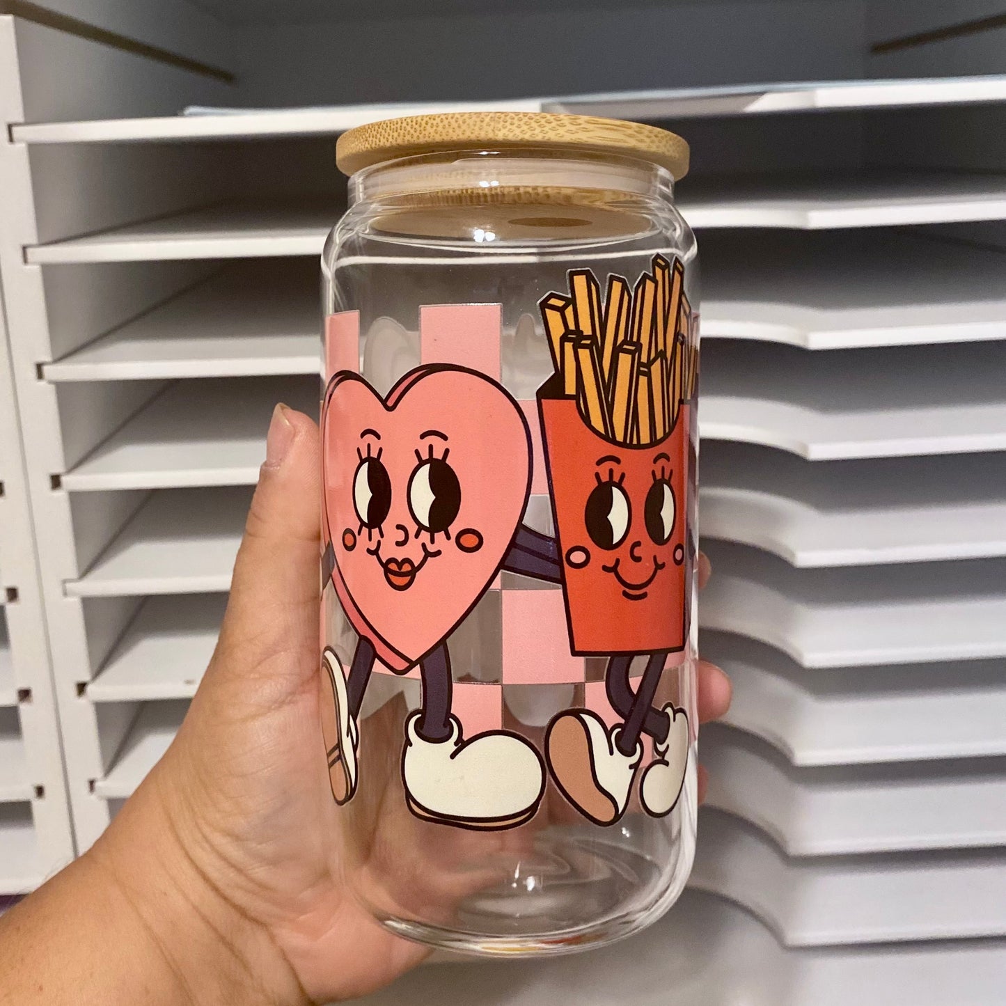 Fries Before Guys Glass Cup