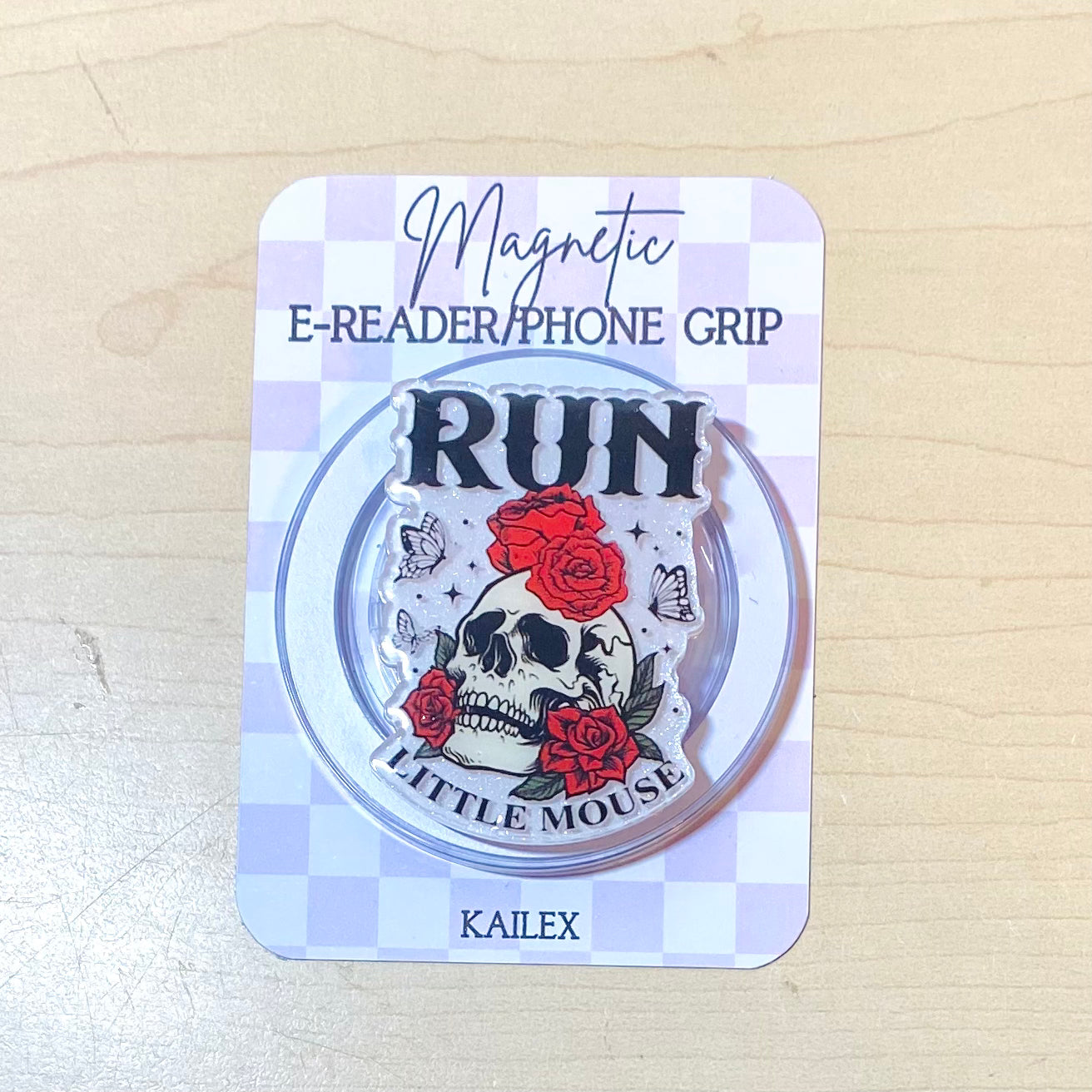 Run Little Mouse E-Reader, Phone Grip for all Devices - Magnetic or Adhesive