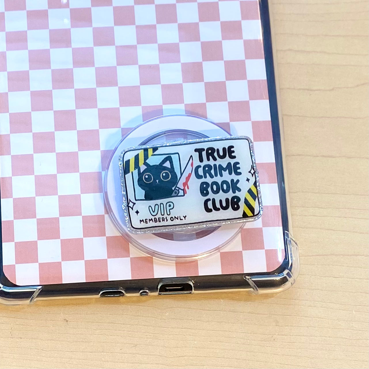 True Crime Book Club E-Reader, Phone Grip for all Devices - Magnetic or Adhesive