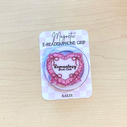 Romantasy Book Club Heart E-Reader, Phone Grip for all Devices - Magnetic or Adhesive
