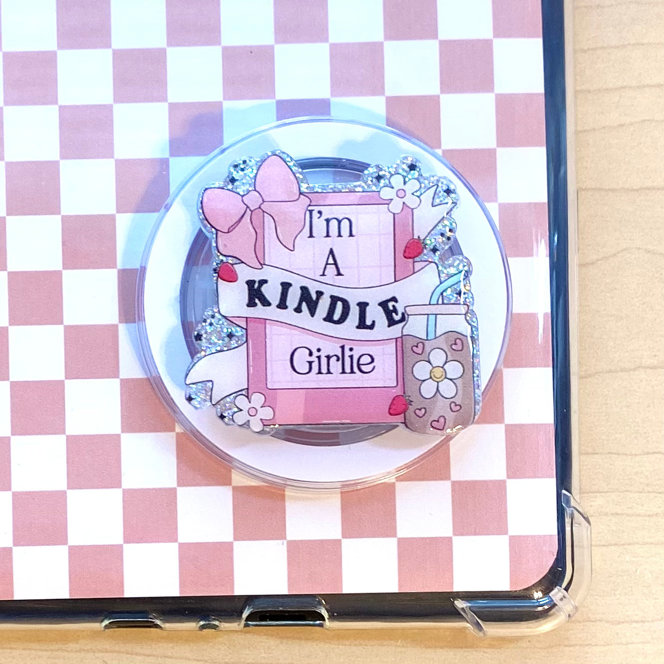 I'm A Kindle Girlie E-Reader, Phone Grip for all Devices - Magnetic or Adhesive