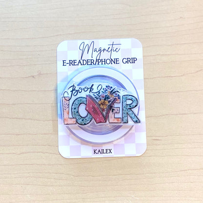 Book Lover E-Reader, Phone Grip for all Devices - Magnetic or Adhesive