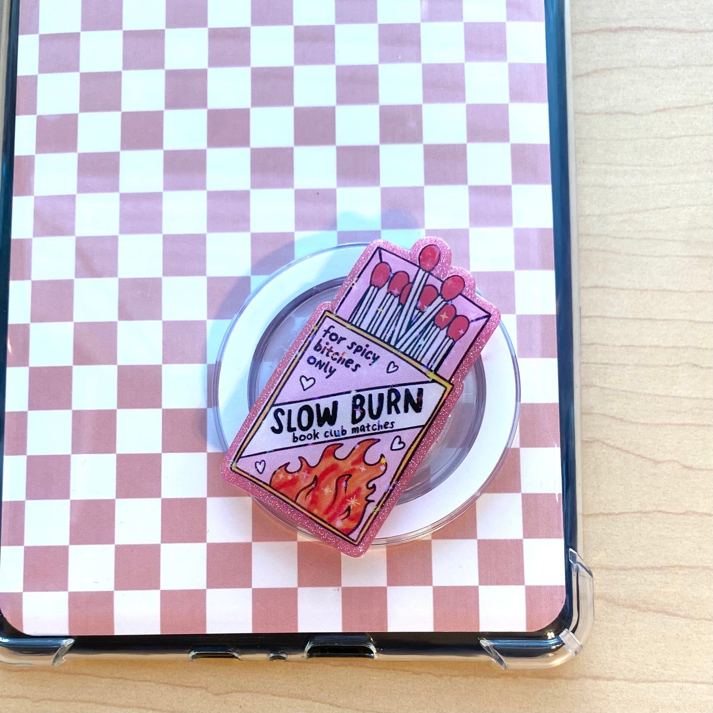 Slow Burn E-Reader, Phone Grip for all Devices - Magnetic or Adhesive