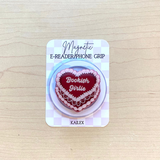 Bookish Girlie E-Reader, Phone Grip for all Devices - Magnetic or Adhesive