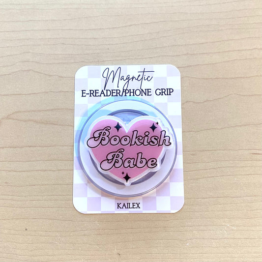 Bookish Babe E-Reader, Phone Grip for all Devices - Magnetic or Adhesive