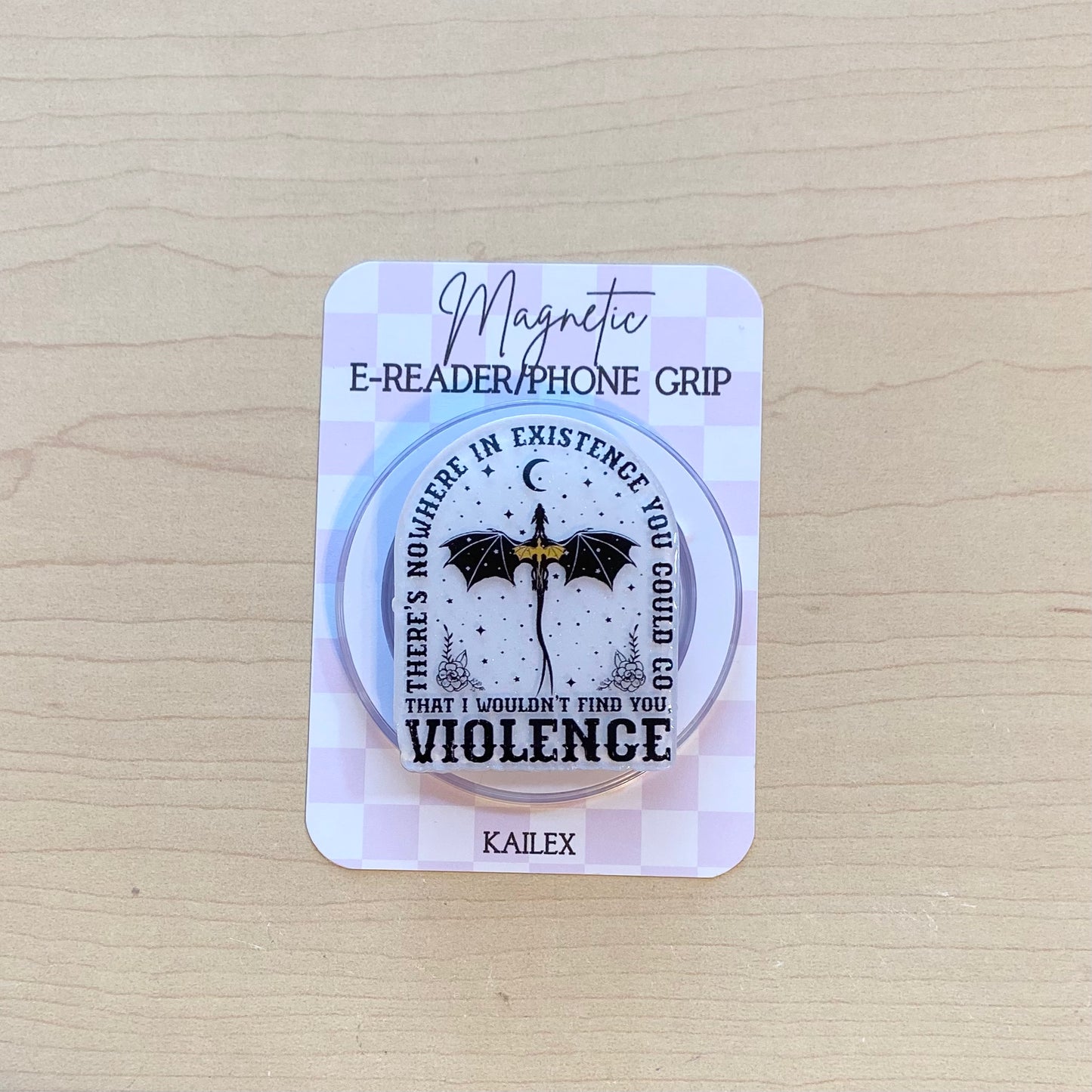 Dragon Violence E-Reader, Phone Grip for all Devices - Magnetic or Adhesive