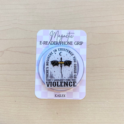 Dragon Violence E-Reader, Phone Grip for all Devices - Magnetic or Adhesive