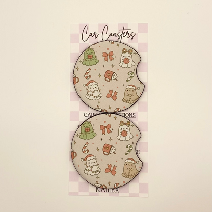 Holiday Ghost Car Coasters