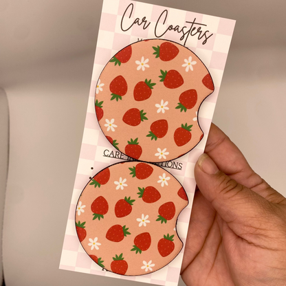 Strawberry Car Coasters