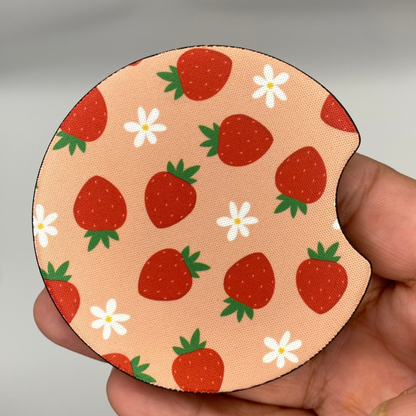 Strawberry Car Coasters