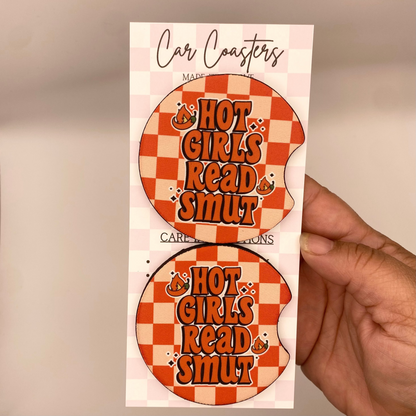 Hot Girls Read SMUT Car Coasters