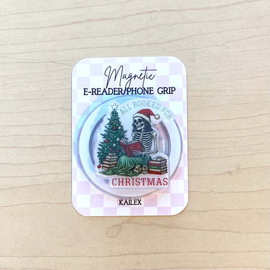 All Booked for Christmas Adhesive/Magnetic E-Reader/Phone Grip