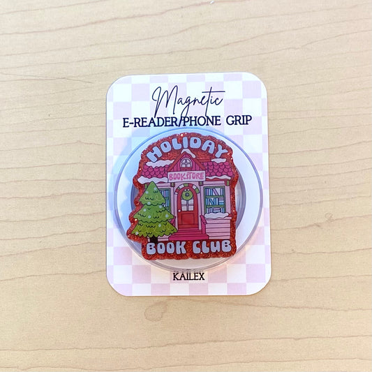 Holiday Book Club Adhesive/Magnetic E-Reader/Phone Grip