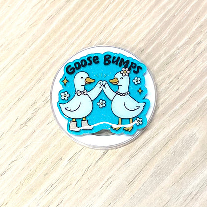 Goose Bumps Blue Adhesive/Magnetic E-Reader/Phone Grip