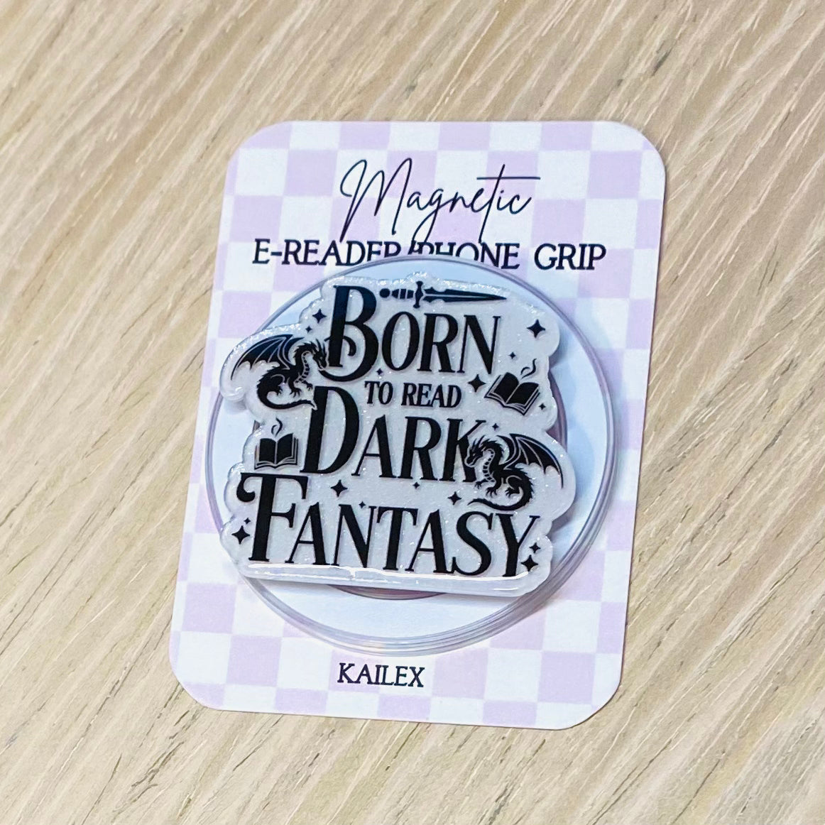 Born to read Dark Fantasy Adhesive/Magnetic E-Reader/Phone Grip