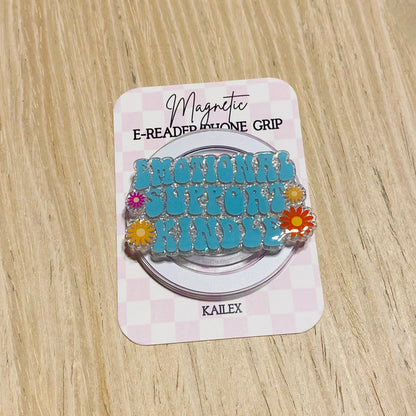 Emotional Support Kindle with Flowers Magnetic Grip