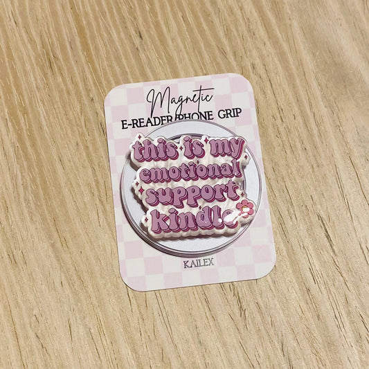 This is my emotional support kindle pink Magnetic Grip