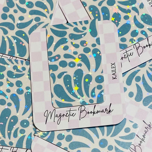Light Blue Talavera Holographic Magnetic Bookmark