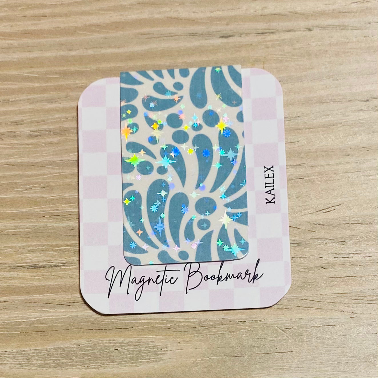 Light Blue Talavera Holographic Magnetic Bookmark