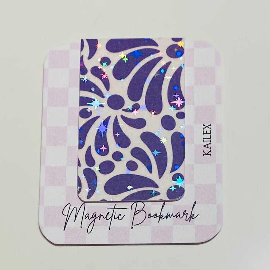 Dark Purple Talavera Holographic Magnetic Bookmark