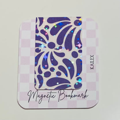 Dark Purple Talavera Holographic Magnetic Bookmark