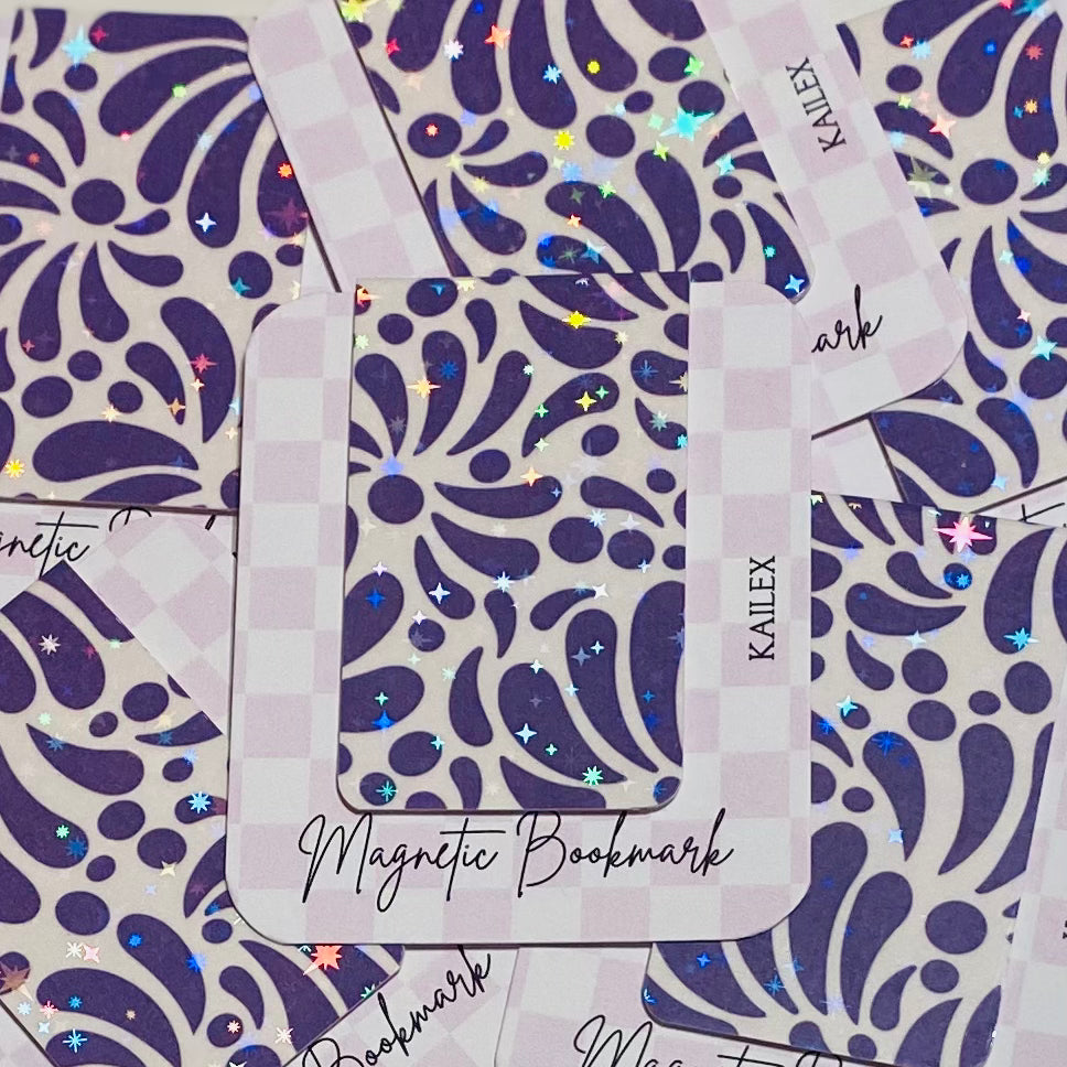Dark Purple Talavera Holographic Magnetic Bookmark