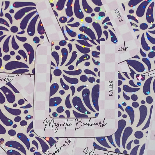 Dark Purple Talavera Holographic Magnetic Bookmark