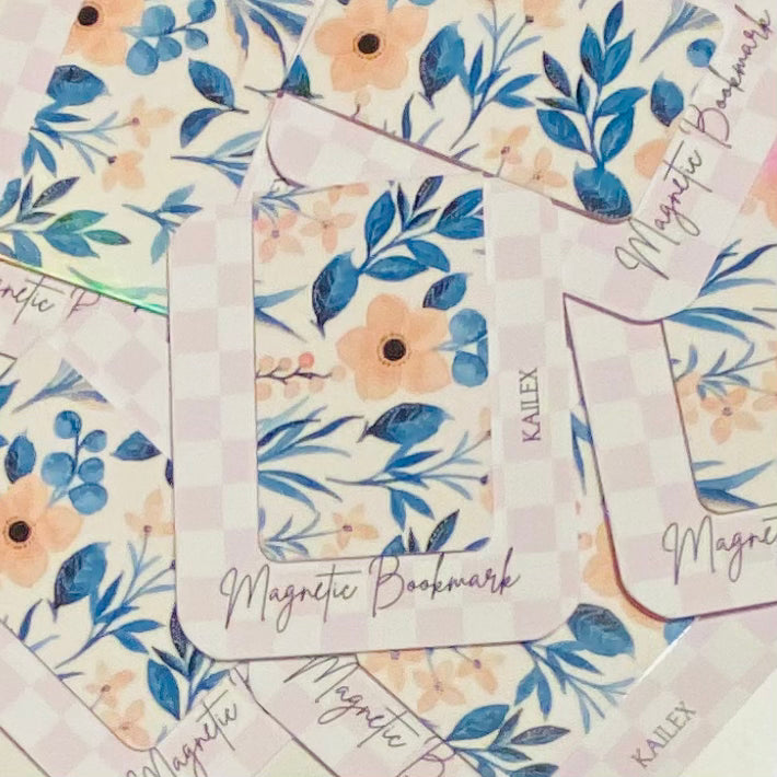 Pink Flower Melody Holographic Magnetic Bookmark