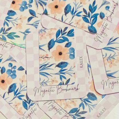 Pink Flower Melody Holographic Magnetic Bookmark