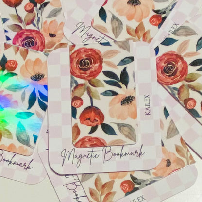 Red Flower Melody Holographic Magnetic Bookmark