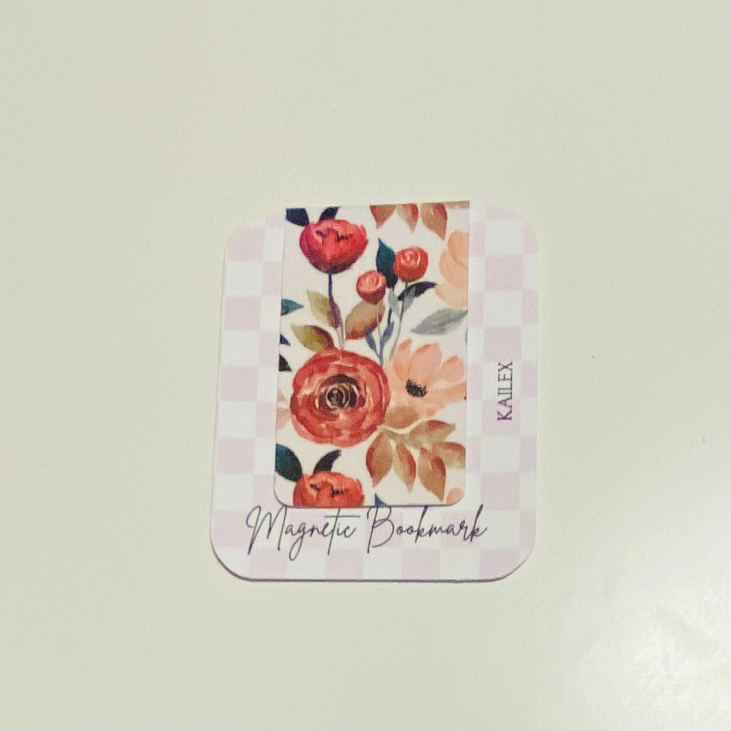 Red Flower Melody Holographic Magnetic Bookmark