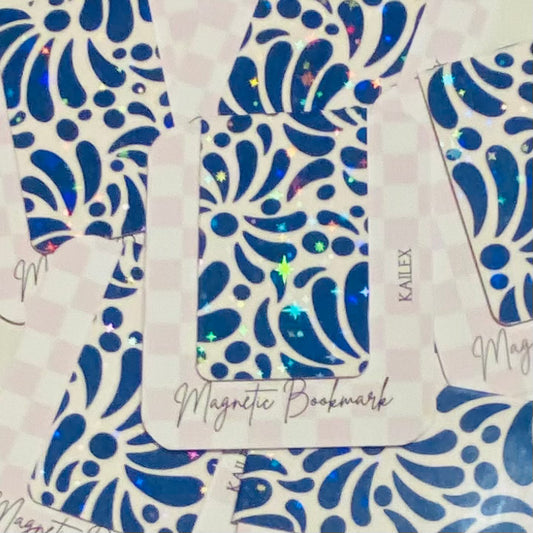 Dark Blue Talavera Holographic Magnetic Bookmark