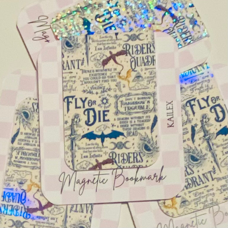 Fly or Die Holographic Magnetic Bookmark
