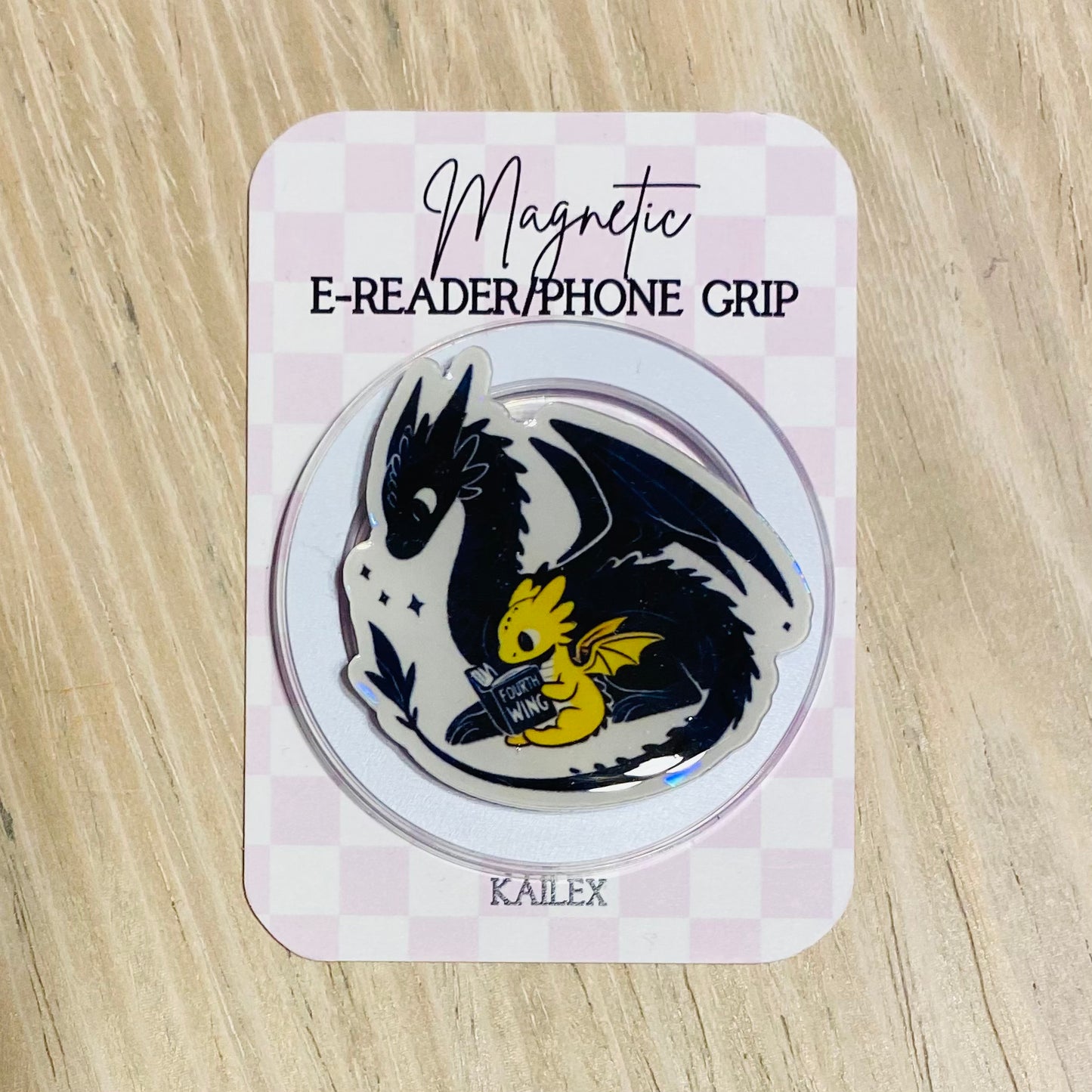 Holographic Dragons E-Reader, Phone Grip for all Devices - Magnetic