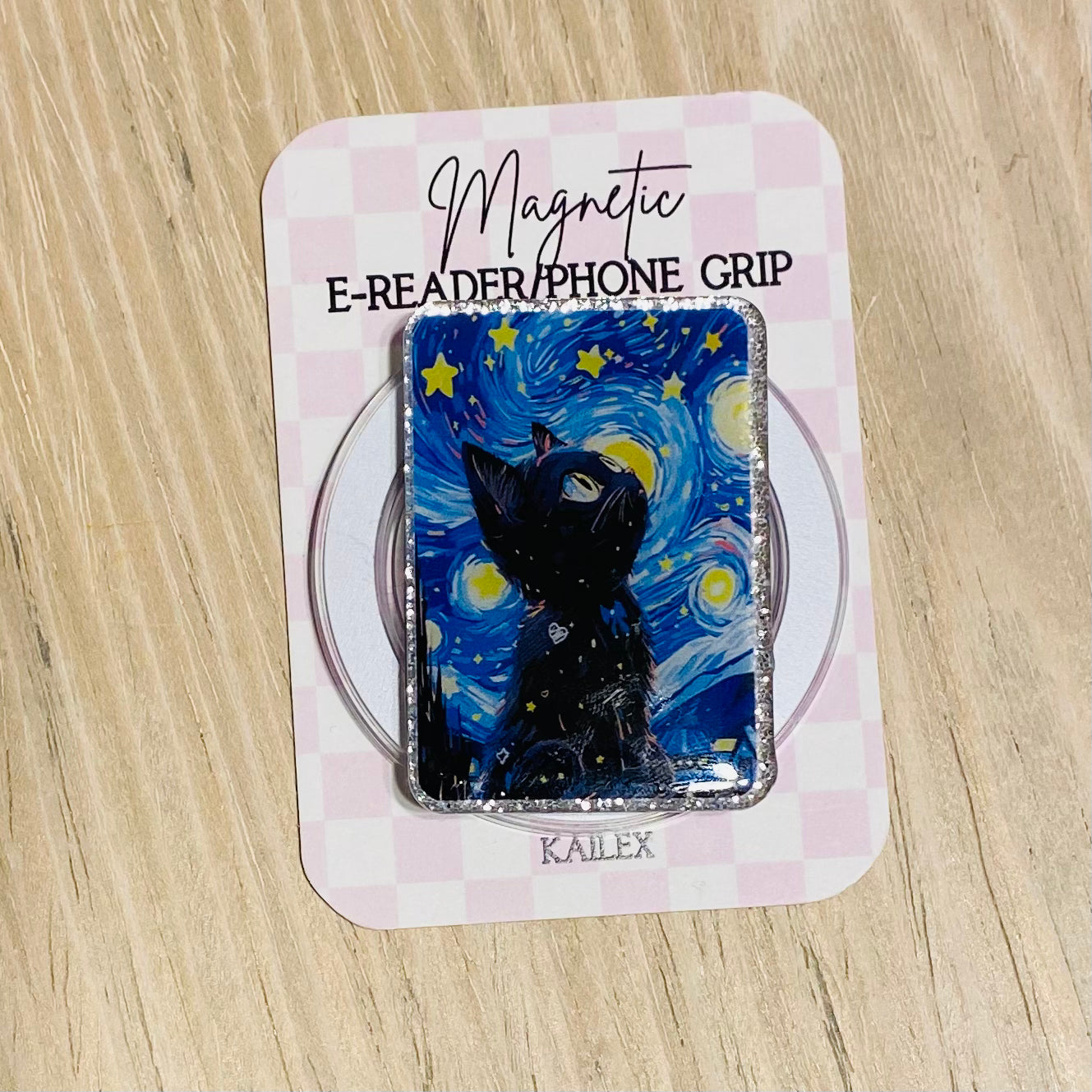 Starry Night Kitty E-Reader, Phone Grip for all Devices - Magnetic