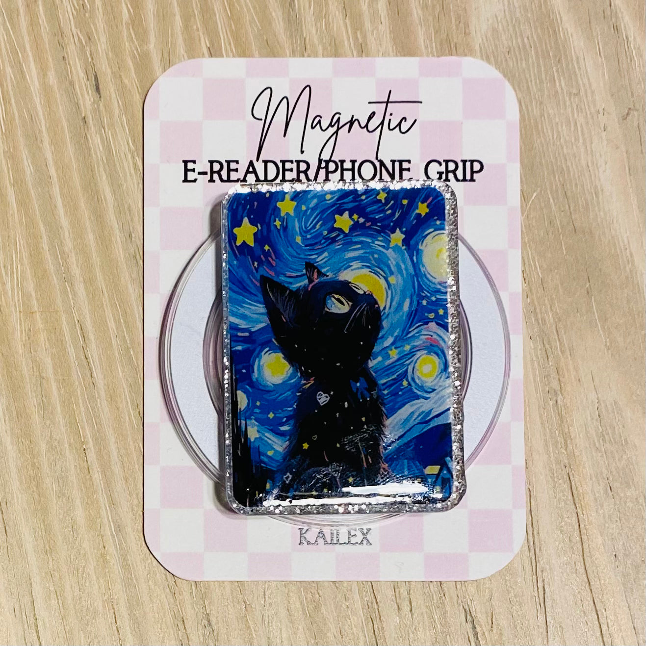 Starry Night Kitty E-Reader, Phone Grip for all Devices - Magnetic