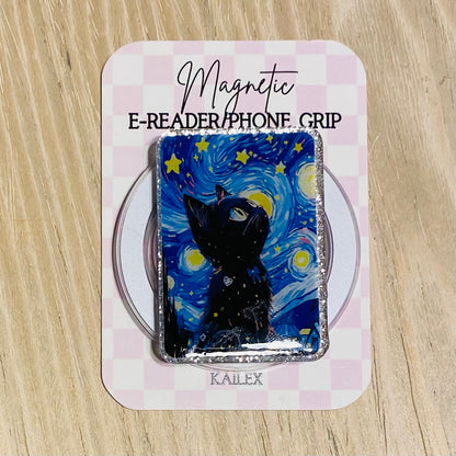 Starry Night Kitty E-Reader, Phone Grip for all Devices - Magnetic