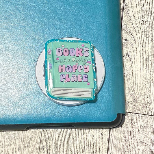 Books are my Happy Place green book Magnetic Grip
