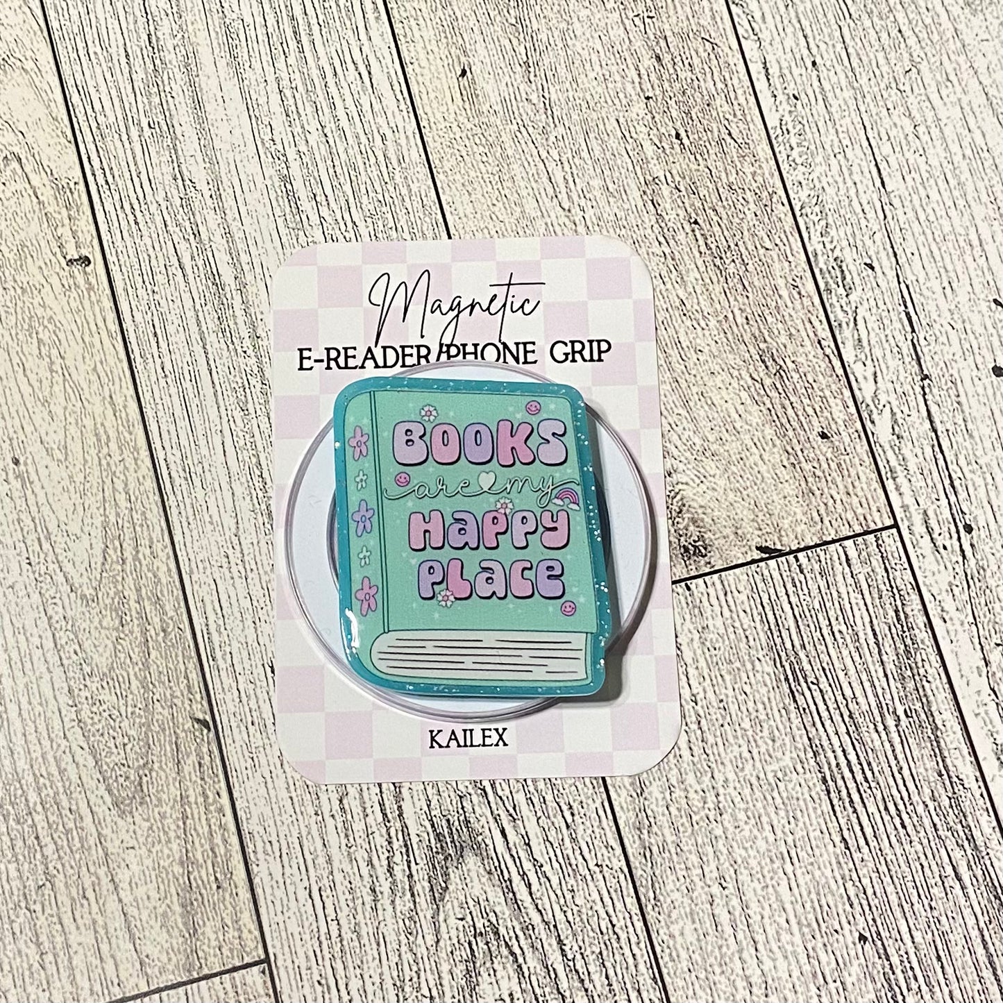Books are my Happy Place green book Magnetic Grip