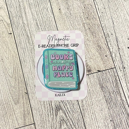 Books are my Happy Place green book Magnetic Grip