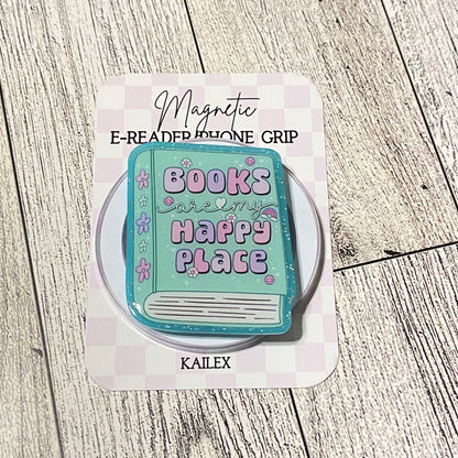 Books are my Happy Place green book Magnetic Grip