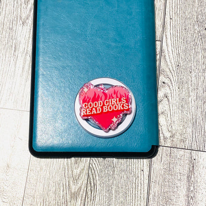 Good girls read books fire heart E-Reader, Phone Grip for all Devices Magnetic Grip