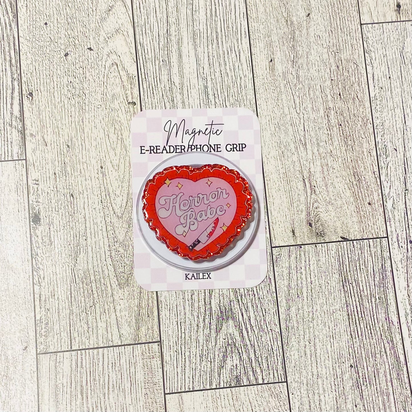 Horror Babe red heart E-Reader, Phone Grip for all Devices Magnetic Grip