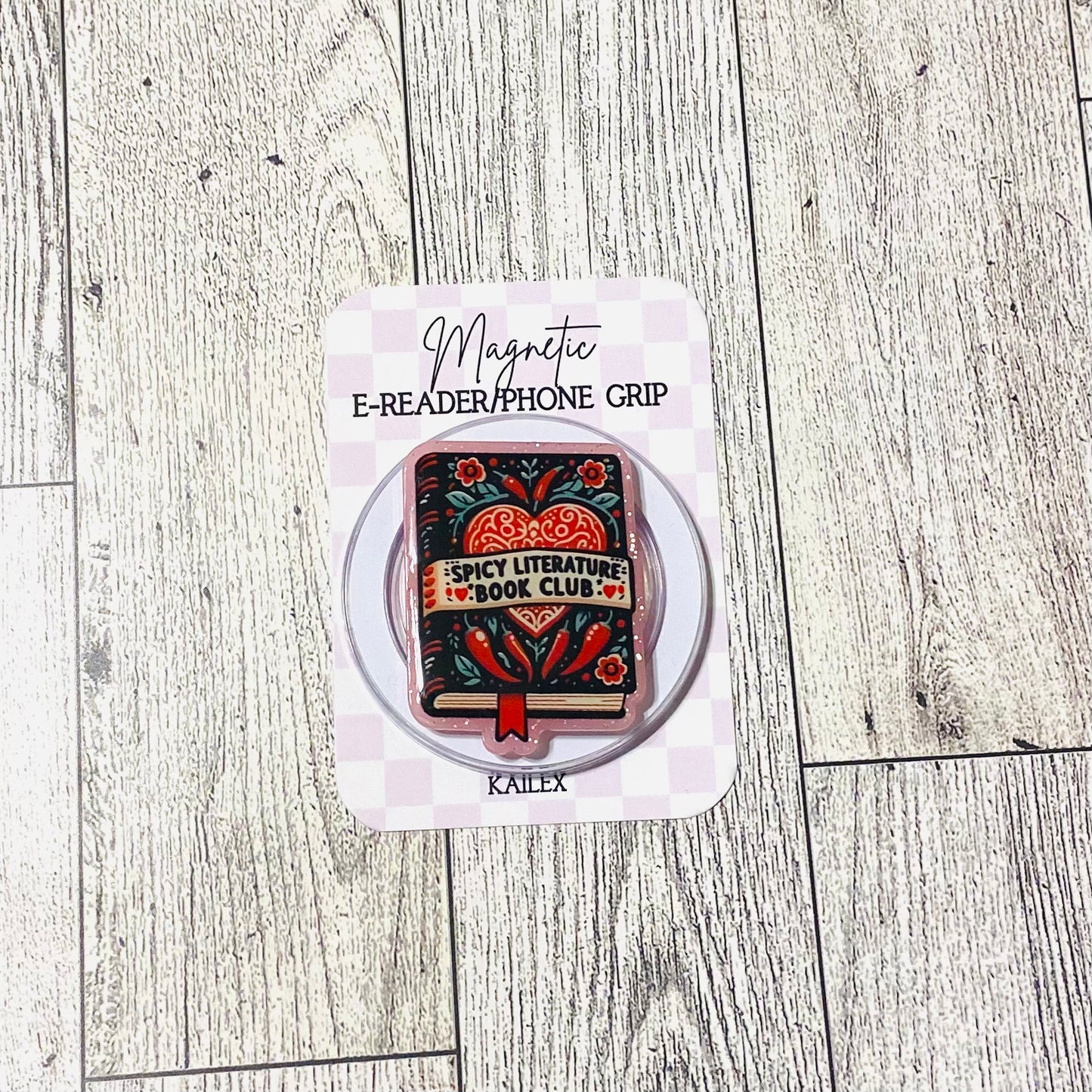 Spicy Literature Book Club E-Reader, Phone Grip for all Devices Magnetic Grip