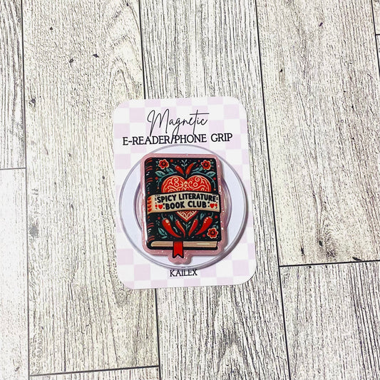 Spicy Literature Book Club E-Reader, Phone Grip for all Devices Magnetic Grip