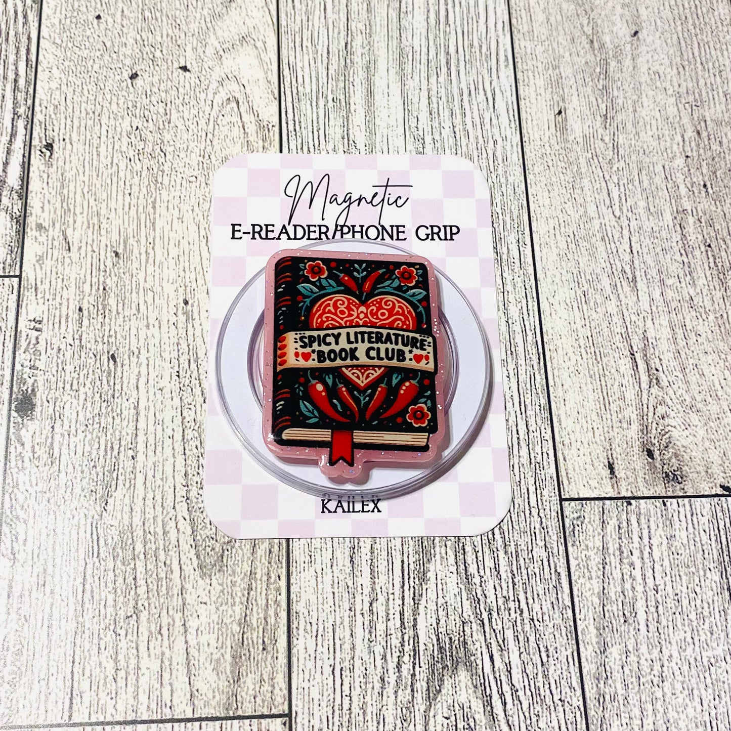 Spicy Literature Book Club E-Reader, Phone Grip for all Devices Magnetic Grip