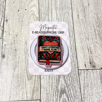 Spicy Literature Book Club E-Reader, Phone Grip for all Devices Magnetic Grip