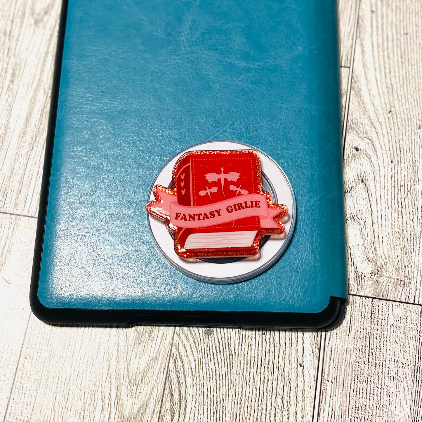 Fantasy Girlie Red Book with dragon E-Reader, Phone Grip for all Devices Magnetic Grip
