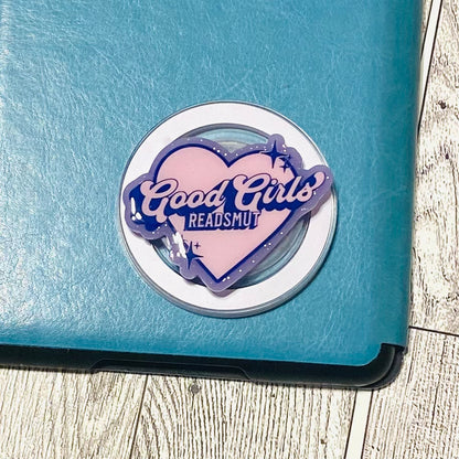 Good Girls Read SMUT, pink and purple heart Magnetic Grip